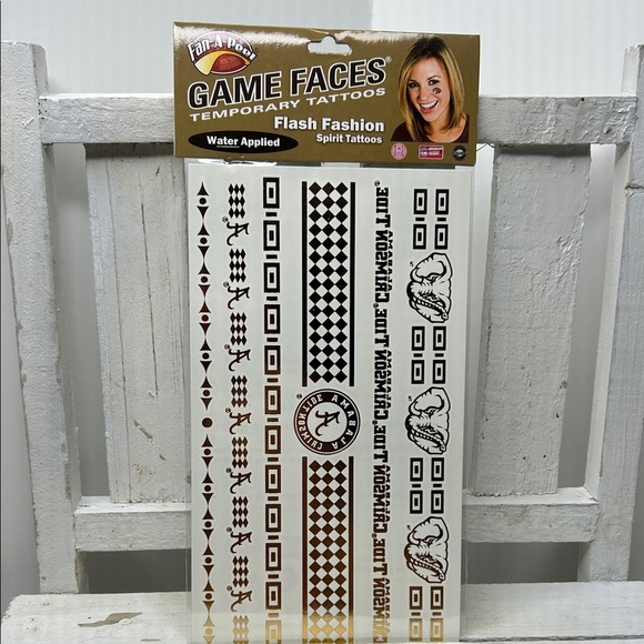Alabama Crimson Tide Game Day Accessory Set - Bandana & Face Stickers - Picture 5 of 5
